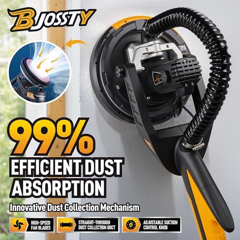 Drywall Sander with Vacuum Dust Collector, High Power 7.1-AMP Electric Sander for Drywall, 99% Dust Removal, 7 Variable Speed 950-1850RPM, Dustless Wall Sander for Drywall, Popcorn Ceiling etc in Kuwait