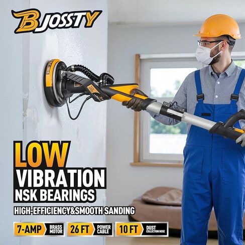 Drywall Sander with Vacuum Dust Collector, High Power 7.1-AMP Electric Sander for Drywall, 99% Dust Removal, 7 Variable Speed 950-1850RPM, Dustless Wall Sander for Drywall, Popcorn Ceiling etc in Kuwait