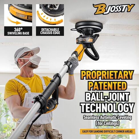 Drywall Sander with Vacuum Dust Collector, High Power 7.1-AMP Electric Sander for Drywall, 99% Dust Removal, 7 Variable Speed 950-1850RPM, Dustless Wall Sander for Drywall, Popcorn Ceiling etc in Kuwait