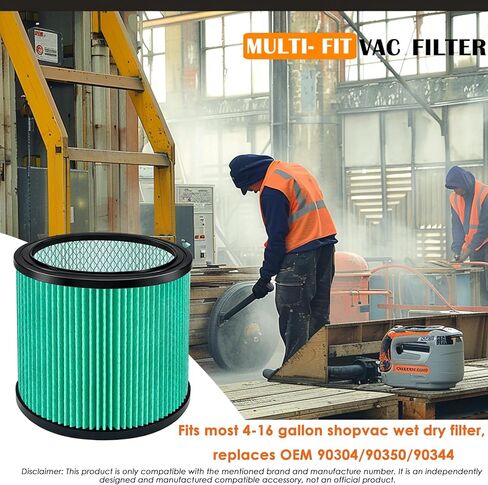 90340 Filters Compatible with Shop Vac 4-16 Gallon/Vacmaster 5-20 Gallon Wet Dry Vacuums, Replaces 90304, 90350, 90333, 9030400 with 4* Foam Sleeve-Hepa in Saudi Arabia