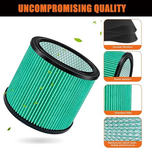 90340 Filters Compatible with Shop Vac 4-16 Gallon/Vacmaster 5-20 Gallon Wet Dry Vacuums, Replaces 90304, 90350, 90333, 9030400 with 4* Foam Sleeve-Hepa in Saudi Arabia