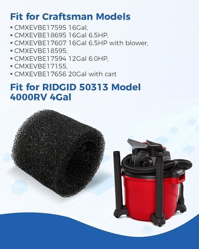 2-1/2 in CMXZVBE38660 Vacuum Muffler Foam Silencer Diffuser Fit for Craftsman for Ridgid Shop Wet Dry Vac Accessories, 6Pcs in Kuwait
