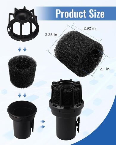 2-1/2 in CMXZVBE38660 Vacuum Muffler Foam Silencer Diffuser Fit for Craftsman for Ridgid Shop Wet Dry Vac Accessories, 6Pcs in Kuwait