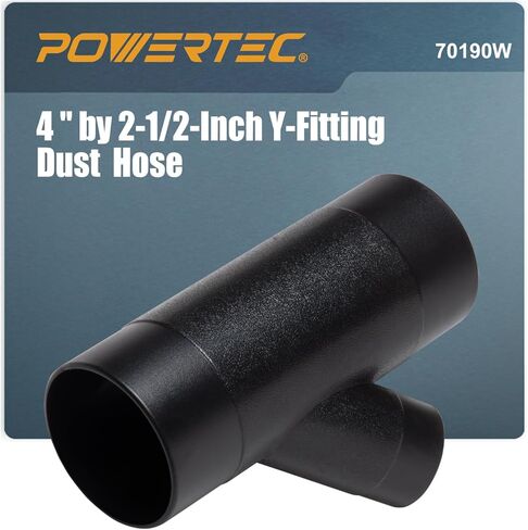 POWERTEC 70190W 4 بوصة × 2-1/2 بوصة موصل خرطوم تجميع الغبار على شكل حرف Y، قطعة واحدة in Kuwait