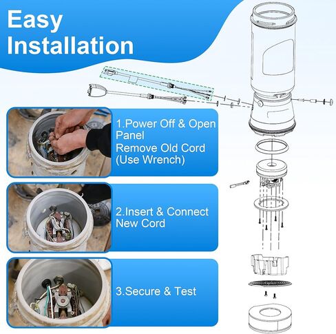 قطعتان من سلك الطاقة 100641 من Dreyoo متوافقة مع مكنسة الظهر ProTeam، 3 أسلاك، مع صامولة وغسالة، ملحقات سلك متوافقة مع Coach/Mega/Aviation Vac، LineVacer، QuietPro، ULPA in Kuwait
