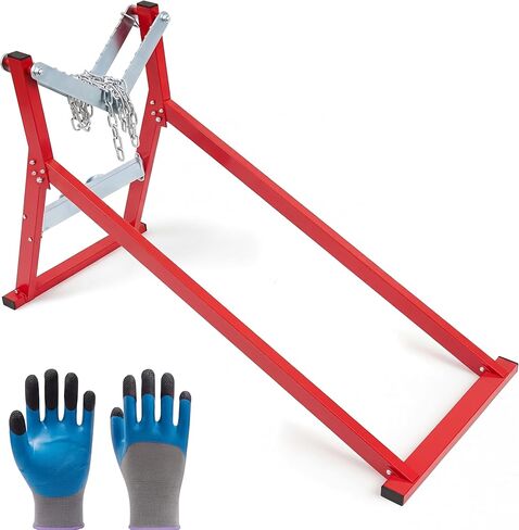 Moxweyeni Heavy-duty Foldable Sawhorse Steel Log Holder for Cutting with Locking Chain and Gloves Log Cutting Stand Sawhorse with Fixed Serrations for Woodworking in Kuwait