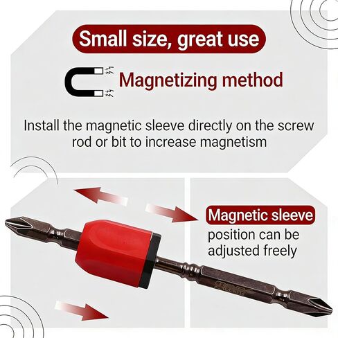 Red Black Screwdriver Magnetizer Ring Magnetic Bit Holder Woodworking Accessory Hand Tool Catch Fastener 28 Millimeters (Pack of 3) in Kuwait