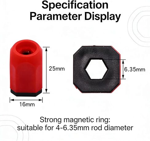 Red Black Screwdriver Magnetizer Ring Magnetic Bit Holder Woodworking Accessory Hand Tool Catch Fastener 28 Millimeters (Pack of 3) in Kuwait