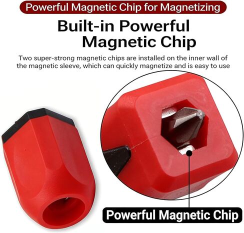Red Black Screwdriver Magnetizer Ring Magnetic Bit Holder Woodworking Accessory Hand Tool Catch Fastener 28 Millimeters (Pack of 3) in Kuwait