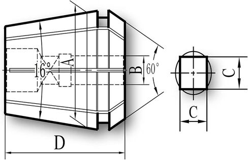 كوليت 1/4 بوصة ER 25 عالي الدقة مع تصميم قفل خاص (0.0003 بوصة - 0.0004 بوصة T.I.R.) Machinist Choice™ in Kuwait