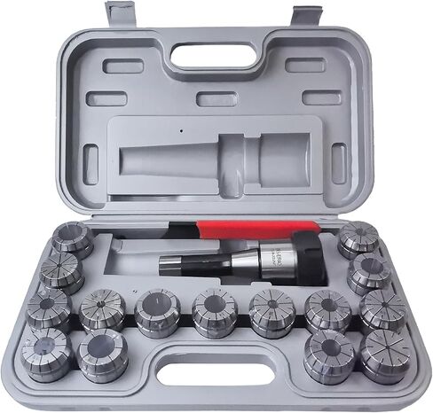 مجموعة حامل كوليت R8 ER40، 17 قطعة R8 End Mill ER40 مجموعة تشاك كوليت لآلة النقش CNC وأداة مخرطة الطحن (دقة 0.0004 بوصة) in Kuwait
