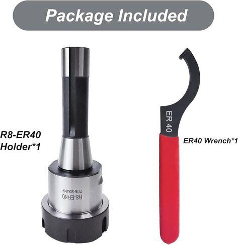 مجموعة حامل كوليت R8 ER40، 17 قطعة R8 End Mill ER40 مجموعة تشاك كوليت لآلة النقش CNC وأداة مخرطة الطحن (دقة 0.0004 بوصة) in Kuwait