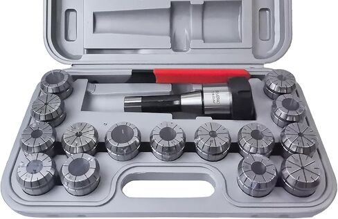 مجموعة حامل كوليت R8 ER40، 17 قطعة R8 End Mill ER40 مجموعة تشاك كوليت لآلة النقش CNC وأداة مخرطة الطحن (دقة 0.0004 بوصة) in Kuwait