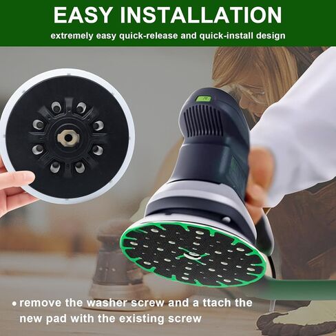 [6 بوصة] ورق صنفرة صلب 202460 متوافق مع Festool، وسادة صنفرة لآلة الصنفرة ETS EC150/3 EQ، ETS EC 150/5 EQ، ETS 150/3 EQ، ETS 150/5 EQ Sander، فتحة 17/49 (صلبة) in Kuwait