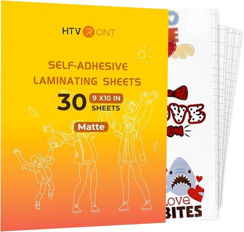 HTVRONT Self-Adhesive Laminating Sheets, 100 Pack, 9"x12", 5mil in Kuwait