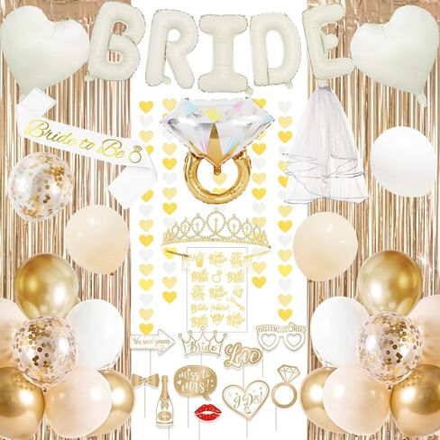 116 PCS Bachelorette Party Decorations ، Bride to be decorations تشمل العروس أن تكون Sash Veil Crown Tattoo Tattoo Props Startain for Bachelorette الزفاف الزفاف الزفاف in Saudi Arabia