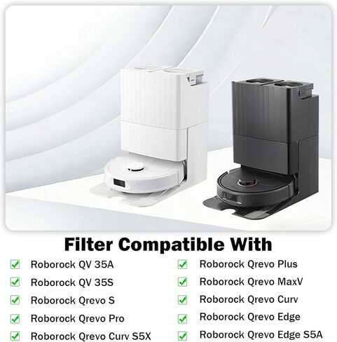 فلتر HEPA لـ Roborock QV 35A/QV 35S/Qrevo S/Qrevo Curv/Qrevo Pro/Qrevo Plus/Qrevo MaxV/Qrevo Curv S5X/ Qrevo Edge/Qrevo Edge S5A ملحقات فلتر بديلة للمكنسة الكهربائية الروبوتية، 4 عبوات in Kuwait