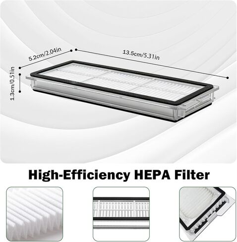 فلتر HEPA لـ Roborock QV 35A/QV 35S/Qrevo S/Qrevo Curv/Qrevo Pro/Qrevo Plus/Qrevo MaxV/Qrevo Curv S5X/ Qrevo Edge/Qrevo Edge S5A ملحقات فلتر بديلة للمكنسة الكهربائية الروبوتية، 4 عبوات in Kuwait