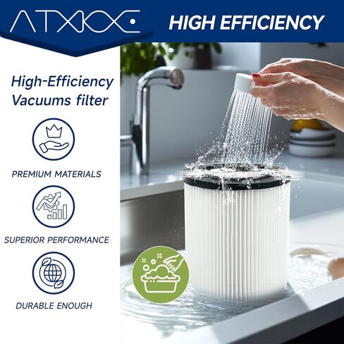 فلتر بديل رطب أو جاف ATXKXE VF4000 للمكانس الكهربائية سعة 5-20 جالون WD5500 WD0671 WD6425 WD7000 WD1280 WD1851 WD1680 WD1956 RV2400A، مرشح VF4000، عبوة من قطعتين in Kuwait