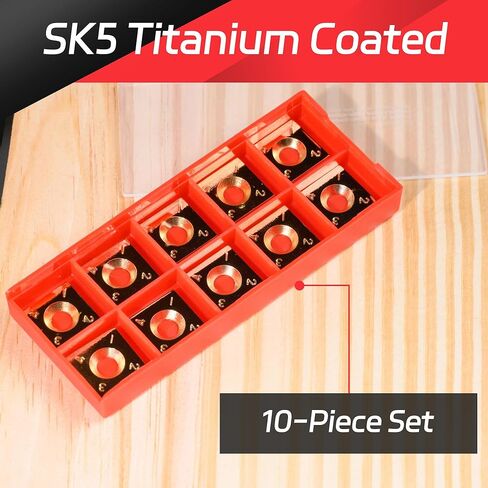 10 عبوات من شفرات وصلات SK5 (15x15x2.0 مم) - حشوات بديلة مطلية بالتيتانيوم متوافقة مع سكاكين قطع وصلات Bauer مقاس 6 بوصات 70303-4-Edge، ذهبية in Kuwait