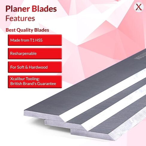 for Delta 37-205, 37-195 Jointer Knives Delta 37-190 37-658 37-275X, Ridgid JP06000 JP0610 JP06101, Freud C350, Jet JJ-6CS, Jet JJ-6, 70845K Set of 3 Made by Xcalibur Tooling in Kuwait