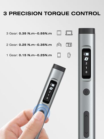 90-in-1 Mini Electric Screwdriver Set, Precision Cordless Power Screwdriver with 78 S2 Magnetic Bits, 3-Gear Torque (Up to 0.55N.m), 500mAh, LED Light, Repair Tool Kit for iPhone, Laptop in Kuwait