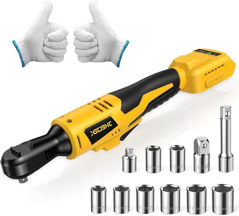 مفتاح ربط سقاطة لاسلكي 3/8 بوصة لبطارية DeWalt 20V Max - مجموعة سقاطة كهربائية بمحرك بدون فرش 75 قدم رطل مع سرعة متغيرة 0-300 دورة في الدقيقة، 8 مقابس، محولات 3/8 بوصة و1/4 بوصة، شريط تمديد 3 بوصة (الأداة فقط) in Kuwait