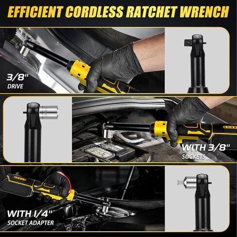 مفتاح ربط بسقاطة لاسلكي ممتد مقاس 3/8 بوصة متوافق مع بطارية Dewalt 20V - ضوء LED مدمج، رقبة طويلة 6 بوصة (الأداة فقط) in Kuwait