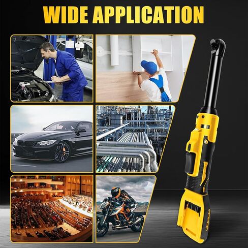 مفتاح ربط بسقاطة لاسلكي ممتد مقاس 3/8 بوصة متوافق مع بطارية Dewalt 20V - ضوء LED مدمج، رقبة طويلة 6 بوصة (الأداة فقط) in Kuwait