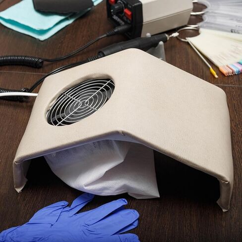 6Pcs White Non-Woven Nail Art Dust Suction Collector, Dust Collector Bags, Replacement Bag for Nail Art Equipment Nails Salon in Kuwait