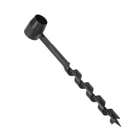 Yanxite Manual Auger Drill, 1 Count, Carbon Steel, 9 inches, Ideal for Woodworking, Camping, Survival, 2 Flute Spiral Bit, Black in Kuwait