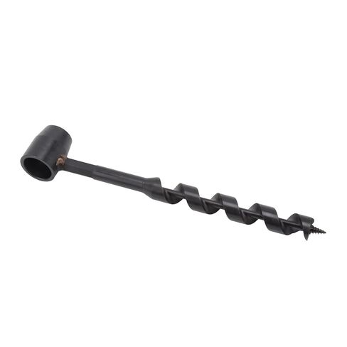 Yanxite Manual Auger Drill, 1 Count, Carbon Steel, 9 inches, Ideal for Woodworking, Camping, Survival, 2 Flute Spiral Bit, Black in Kuwait