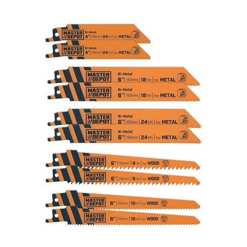 10-Piece Bi-Metal Reciprocating Saw Blades Set, 6 & 4 Inch Saw Blades for Metal & Wood Cutting,Compatible with DeWalt, Milwaukee & More in Kuwait