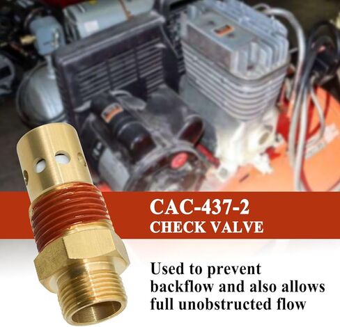 2 قطعة CAC-437-2 صمام فحص ضاغط الهواء، تركيبات نحاسية 1/2 NPT و1/2 CFPC لـ IRL6560V 5E60VAD، 0.75 × 0.75 × 2.13 بوصة in Kuwait