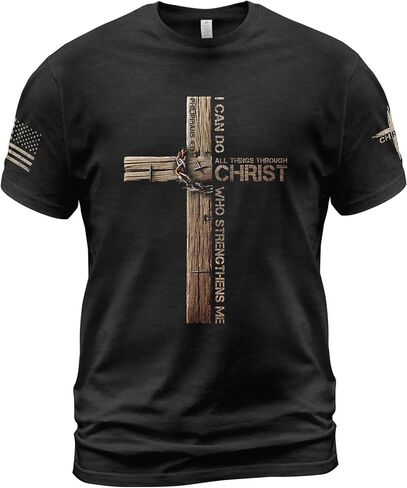 BUTILY I Can Do All Things Through Christ Shirt, Jesus Shirts for Men, Christian Shirts for Men 1 in Saudi Arabia