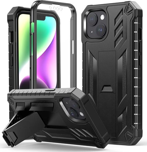 FNTCASE لحافظة هاتف iPhone 14Plus: حافظة متينة بمشبك حزام واقٍ شديد التحمل مع مسند مدمج - غطاء مقاوم للصدمات 360 درجة لجرابات Apple iPhone 14 Plus، 6.7 بوصة (أخضر هنتر) in Kuwait