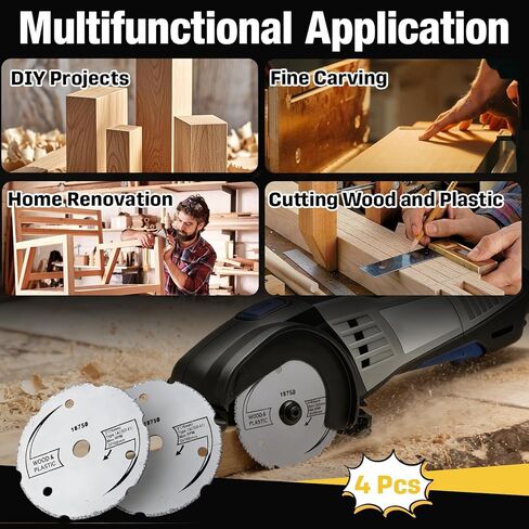4-Pack 3-inch Bore Carbide Circular Saws Compatible with Dremel SM500 Saw Max, Compatible with Rotozip Zipsaw RFS1000, Compatible with Saw Max US40 Circular Saws - Suitable for Cutting Wood/Plastic in Saudi Arabia