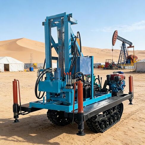 Portable Hydraulic Well Drilling Machine, High Pressure Crawl Water Well Drilling Rig Fast Drilling Hydraulic Borehole Machine for Residential Water Supply & Agricultural Use in Kuwait