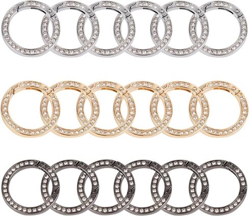 Framendino ، Rhinestone Spring O Rings Bling Round Clip Buckle Diamond Buckle for DIY Crafts in Saudi Arabia
