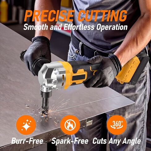 Cordless Metal Nibbler Compatible with DeWalt 20V Battery(No Battery) Brushless Metal Cutter 3-Speed with Assist Handle & 2 Blades for Stainless Steel Aluminum in Kuwait