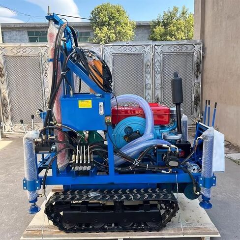 جهاز حفر آبار المياه المحمول متعدد الأغراض بطول 200 متر، جهاز حفر صغير هيدروليكي لآبار المياه والطاقة الحرارية الأرضية المدمجة مع المسار - إعداد النقل السهل للمواقع النائية in Kuwait