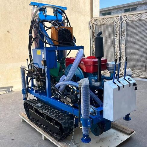 جهاز حفر آبار المياه المحمول متعدد الأغراض بطول 200 متر، جهاز حفر صغير هيدروليكي لآبار المياه والطاقة الحرارية الأرضية المدمجة مع المسار - إعداد النقل السهل للمواقع النائية in Kuwait