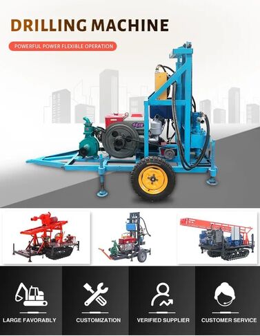 Mini Portable Water Well Drilling Rig Lightweight DIY Borehole Drilling Machine for Residential Water Wells, Two-cylinder Engine Water Well Drilling Rig for Fast Drilling & Reliable Water Access in Kuwait