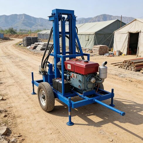 Mini Portable Water Well Drilling Rig Lightweight DIY Borehole Drilling Machine for Residential Water Wells, Two-cylinder Engine Water Well Drilling Rig for Fast Drilling & Reliable Water Access in Kuwait