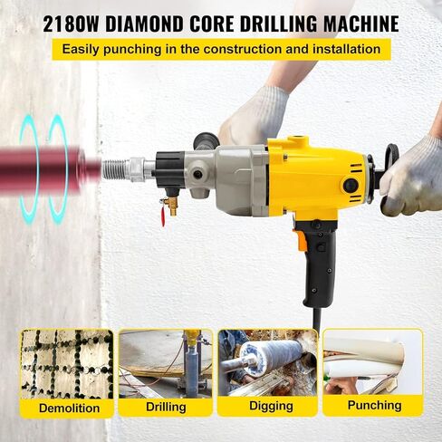 2180W Handheld Diamond Core Drilling Rig Concrete 180mm Electric Stepless Speed Wet or Dry Drilling Machine Power Tool in Kuwait