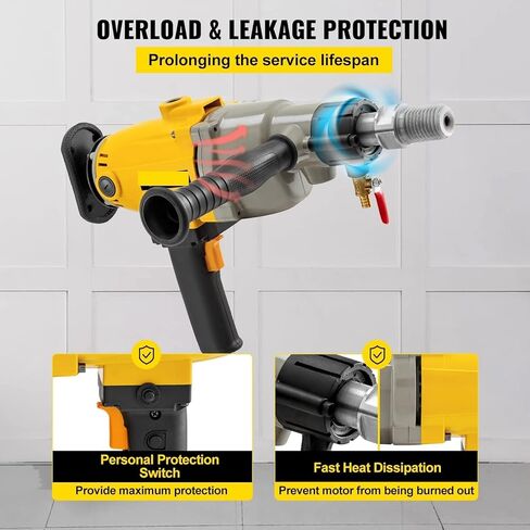 2180W Handheld Diamond Core Drilling Rig Concrete 180mm Electric Stepless Speed Wet or Dry Drilling Machine Power Tool in Kuwait