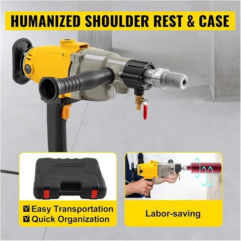 1880W 2180W Handheld Diamond Core Drill Rig Concrete 110mm 130mm 160mm 180mm Wet/Dry Electric Stepless Speed Drilling Tool (130mm 2180w) in Kuwait