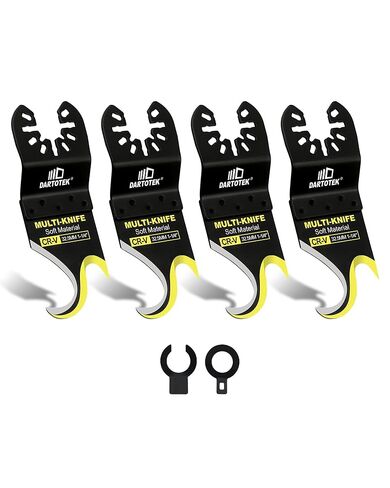 4pcs Oscillating Multi Tool Hook Knife Blade, Multitool Saw Blades for Cutting Trimming Roofing Shingles, Carpet, Cardboard, Artificial Turf in Kuwait