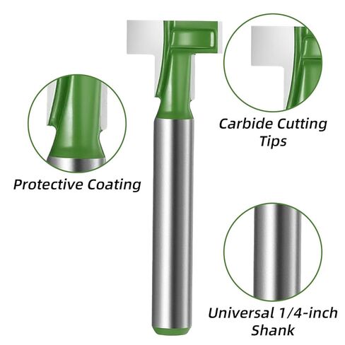 6 قطع من رؤوس التوجيه بفتحة المفتاح - 1/4، 5/16، 3/8، 1/2، 9/16، 5/8 بوصة - مجموعة قطع ثقب المفتاح من الكربيد لفتحات المسار الخشبي in Kuwait