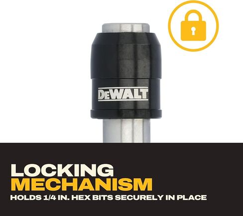 مجموعة حامل لقمة مفاتيح من DEWALT لقم سداسية مقاس 1/4 بوصة، سلسلة مفاتيح حامل لقمة معدنية متينة (DWAFHLDKC5) in Kuwait
